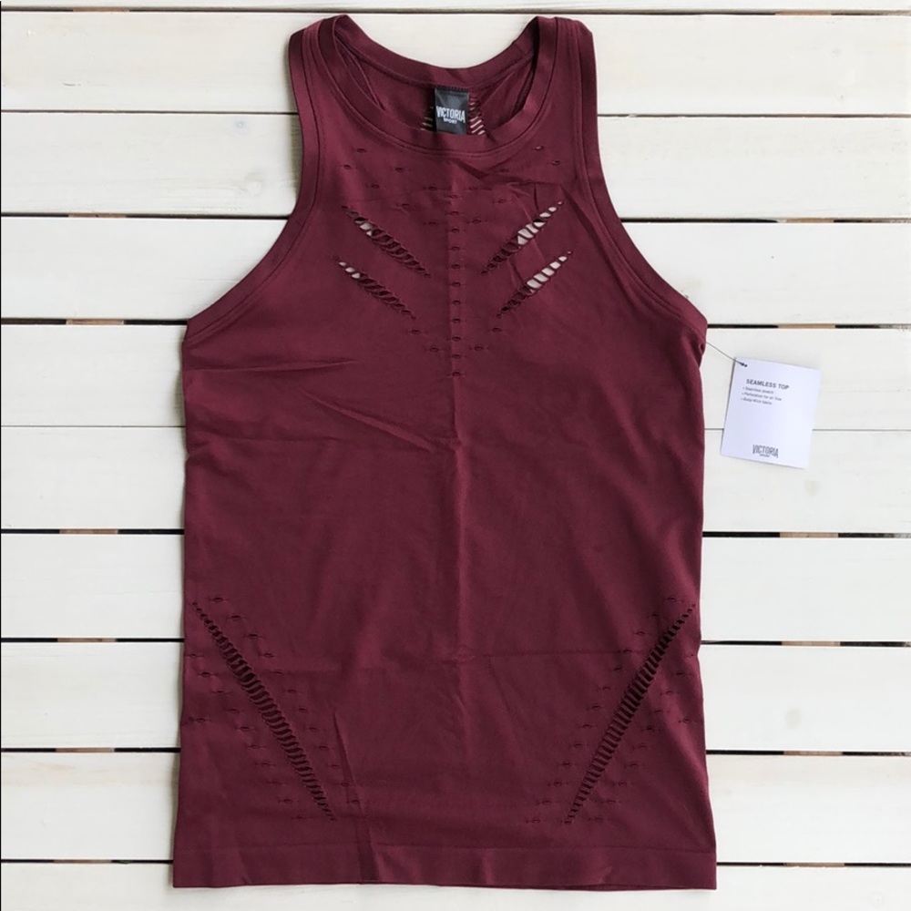 NWT Victoria Sport Seamless Workout Tank Burgundy size M
